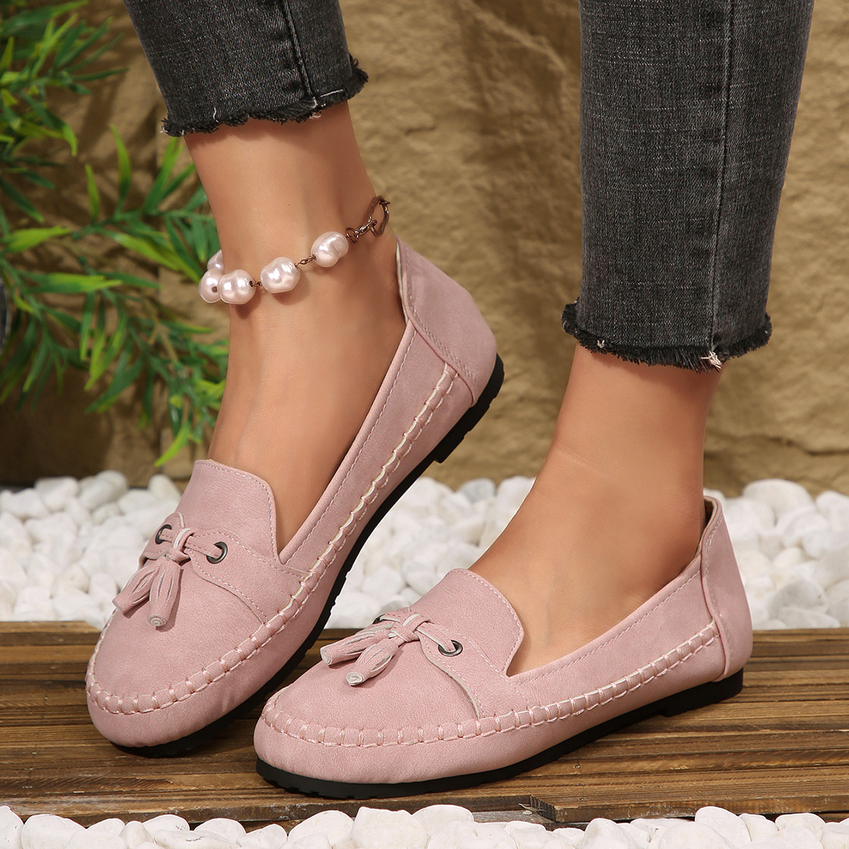 Women's Slip-on Casual Tassel Soft-Soled Shoes foto 5