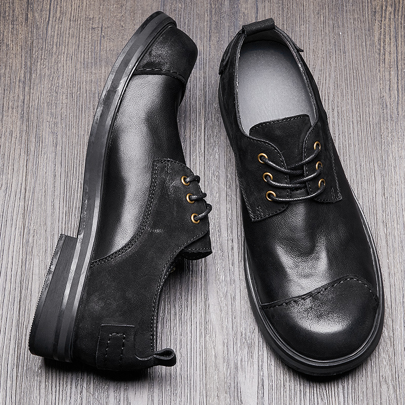 Autumn British Style Handmade Genuine Leather Men's Shoes foto 4