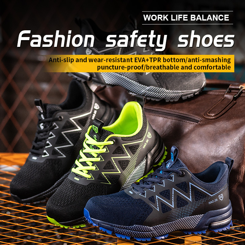 European Code Flying Woven Steel Toe Cap Safety Shoes Male Attack Shield And Anti-stab