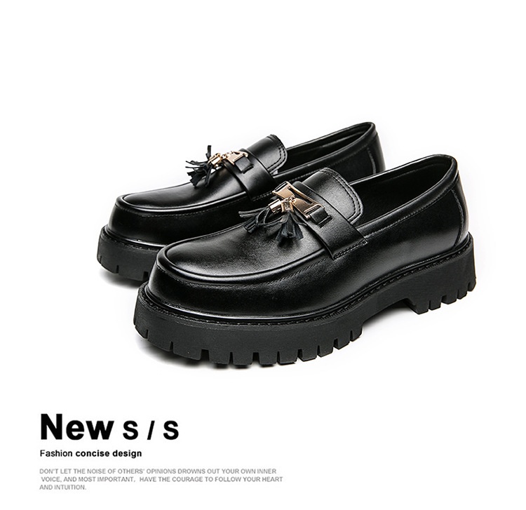 Men's Shoes British Style Black Leather Shoes foto 3