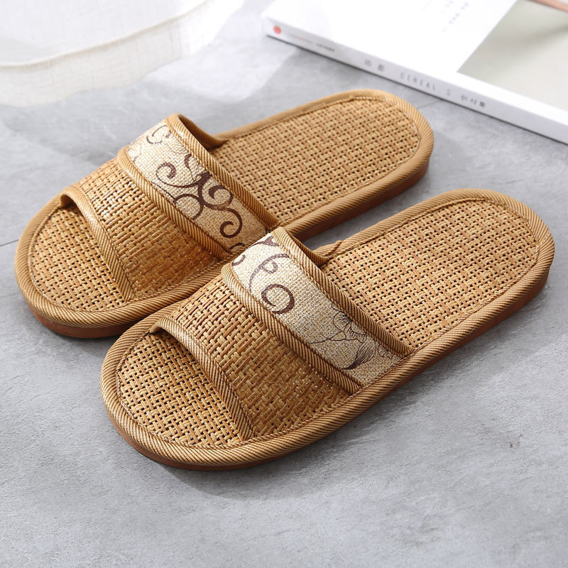 Soft Bottom Couple Straw Mat Slippers foto 5
