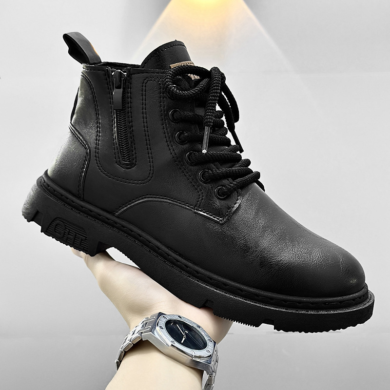 Men's Boots High-top New British Retro Workwear Trendy Casual foto 4