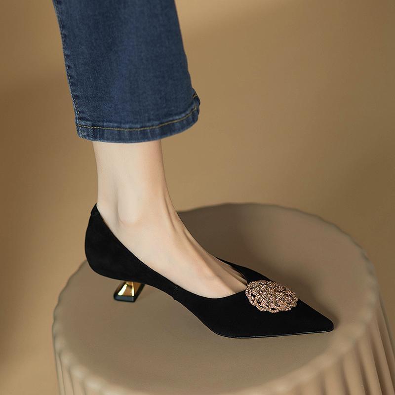 New French Style Women's Stiletto Pointed-toe Shoes foto 3