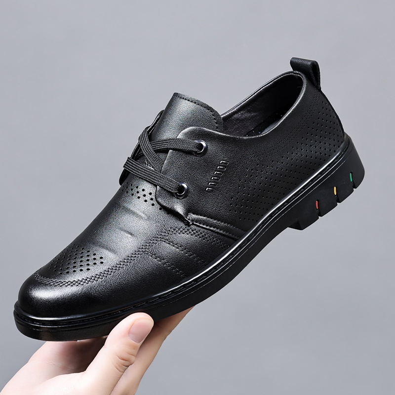 Men's Height Increasing Insole Genuine Leather Business Casual Leather Shoes foto 5