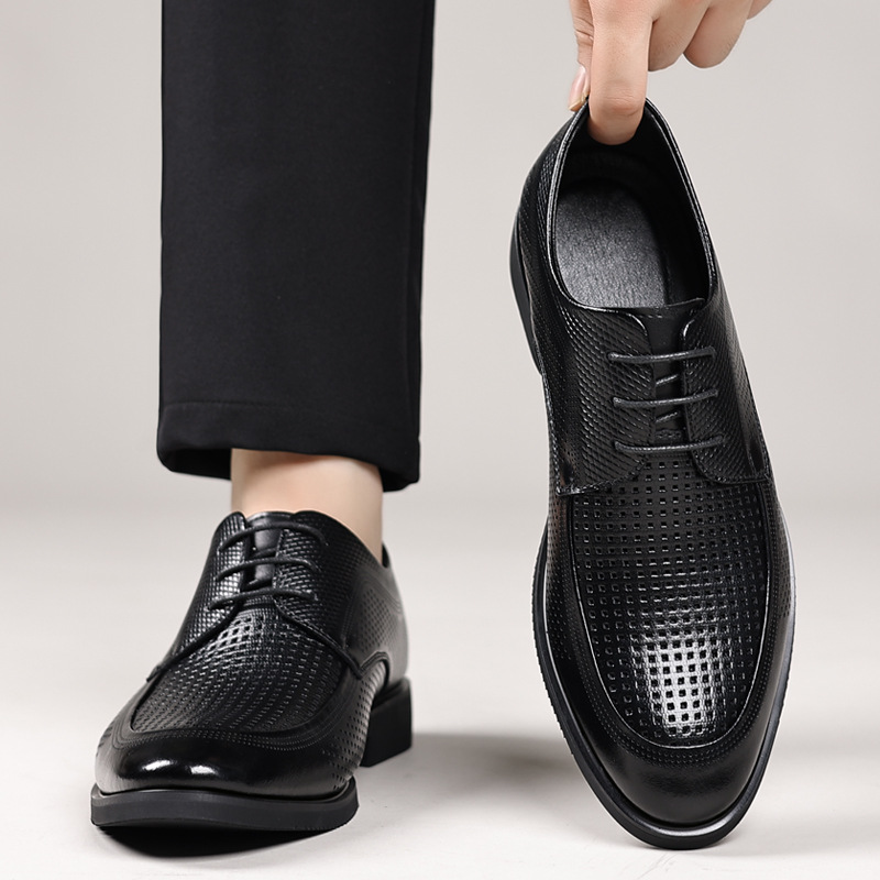 Leather Dress Shoes For Commuting With A Non-slip Round Toe foto 5