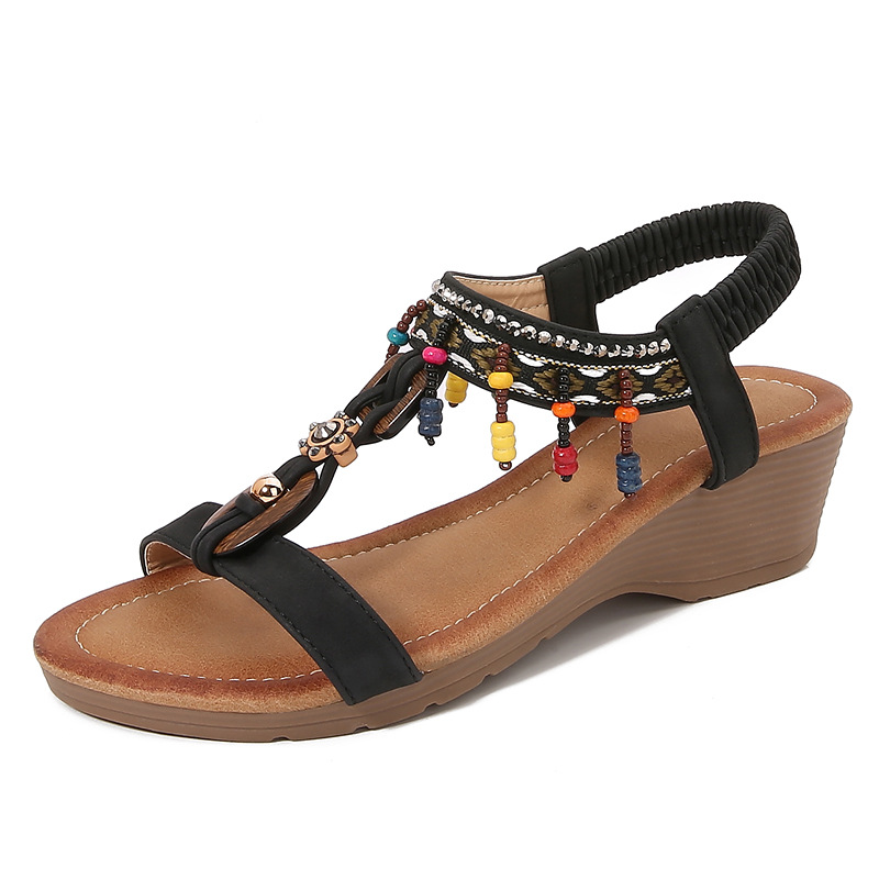 Rhinestone Sandals Korean Style Platform Wedge Women's Shoes foto 3