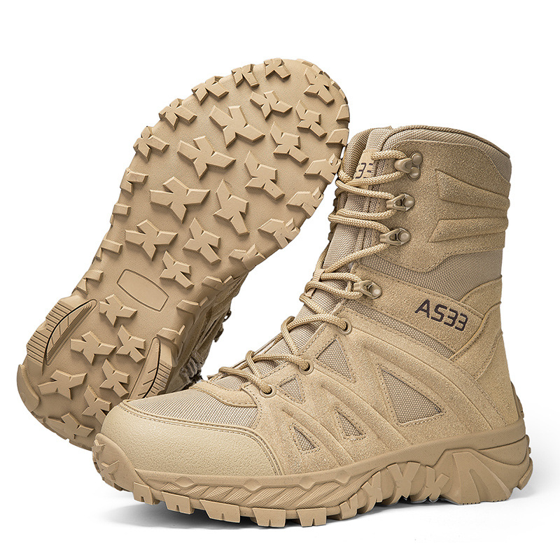Breathable Leather Hiking Boots High-top Outdoor Climbing Shoes And Rugged Work Boots For The Wildernes foto 3