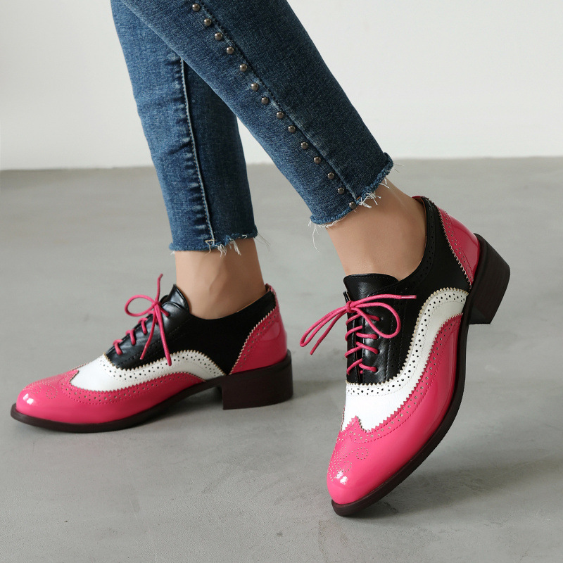 Color-block Laced Brogue Deep-toe Women's foto 4