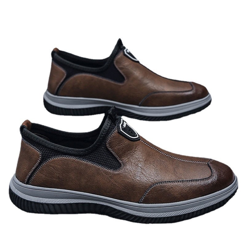Mens Soft Leather Business-Casual British-Style Breathable Leather Shoes foto 5