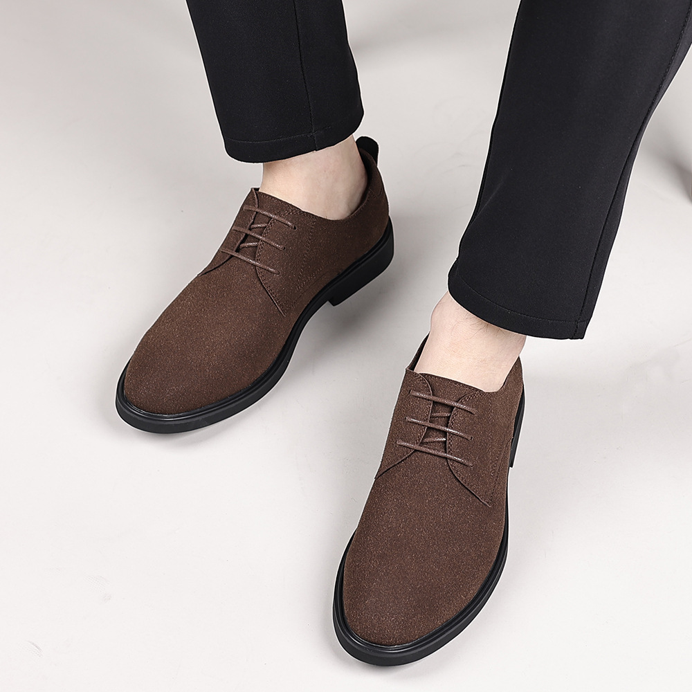 Fashion British Suede Leather Work Shoes Men foto 2