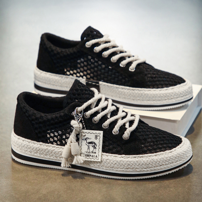 New Large Hole Mesh Summer Breathable Lightweight And Thin Type Mesh Surface Mesh Shoes Men foto 5