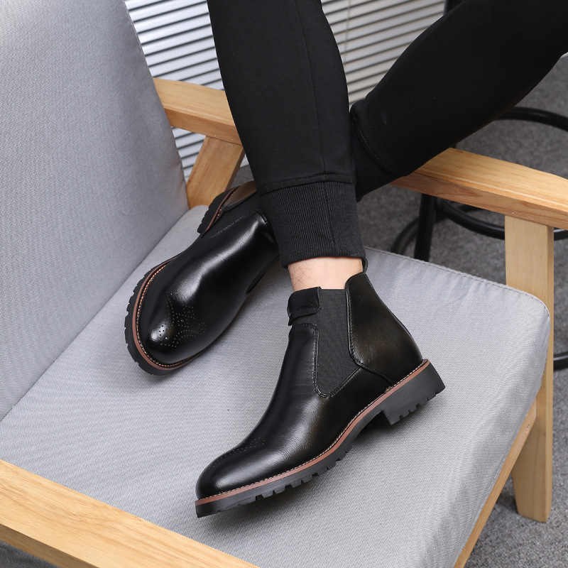 Men's High-top Slip-on Martin Boots