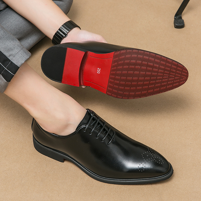 Casual Fashion Simple Lace-up Trendy Business Formal Wear Leather Shoes foto 4