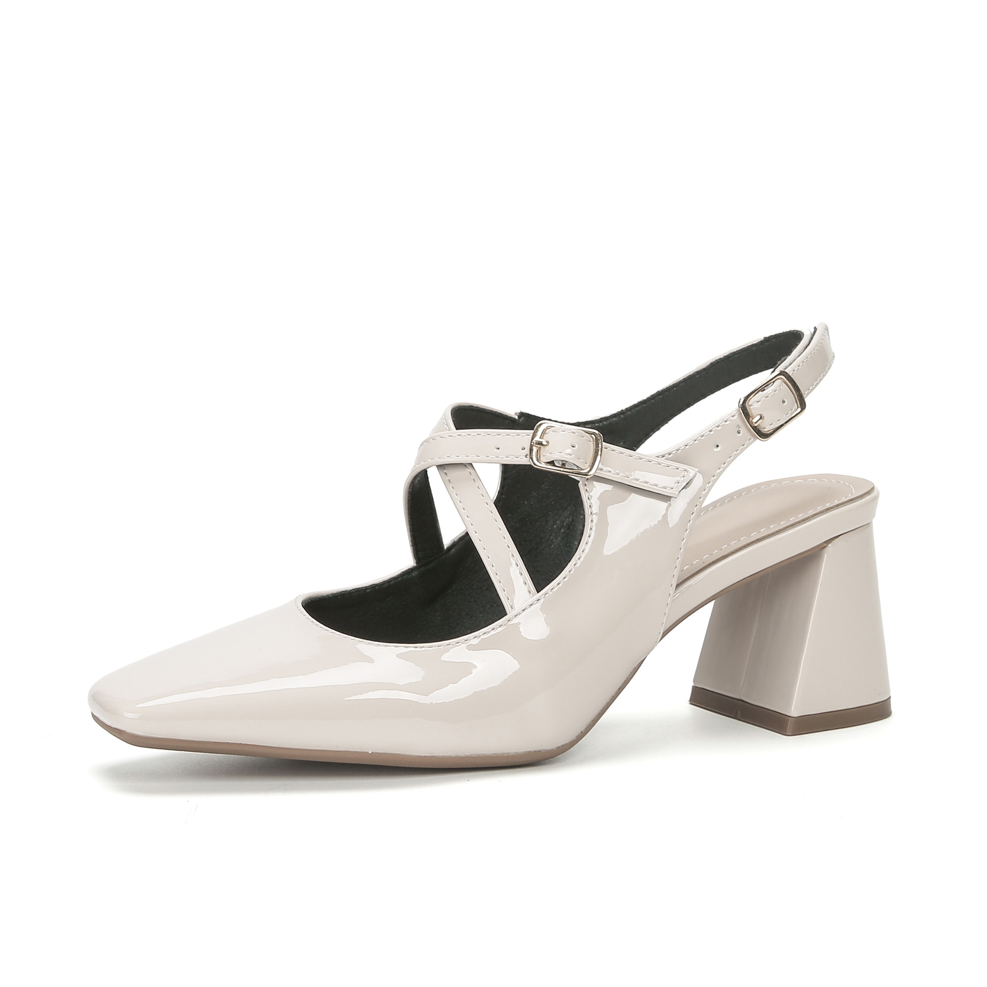 Women's French Square Toe Mary Jane Shoes foto 5