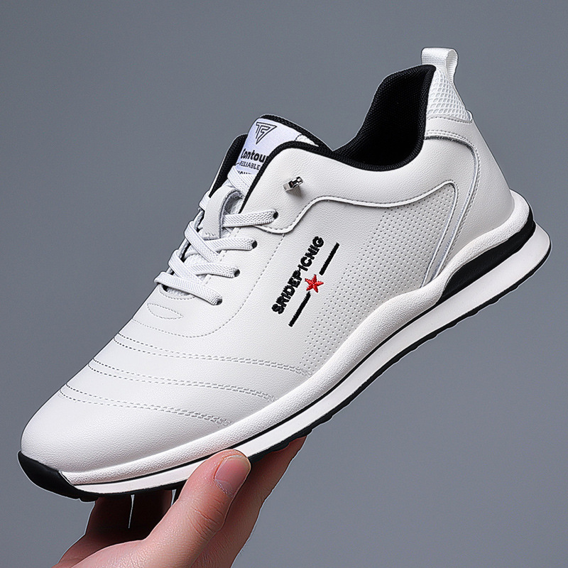 Youth British Style Breathable Soft Leather Men's Casual Leather Shoes foto 3