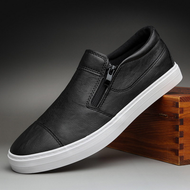 Men's Casual PU Leather Shoes Youth One Pedal foto 2