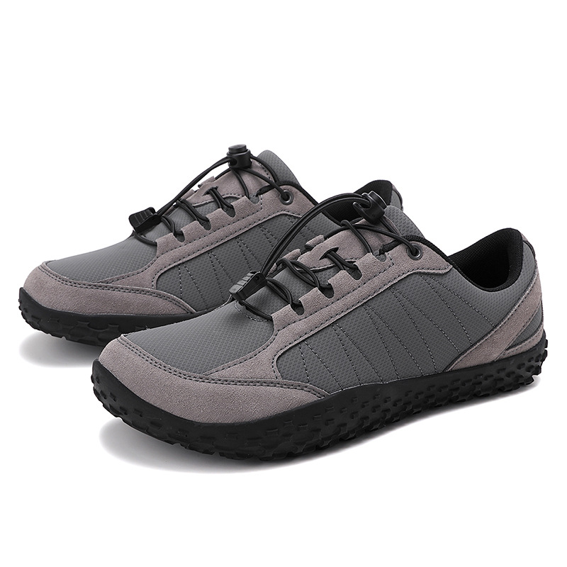 Men's Suede Leather Hiking Shoes Wide Toe Outdoor