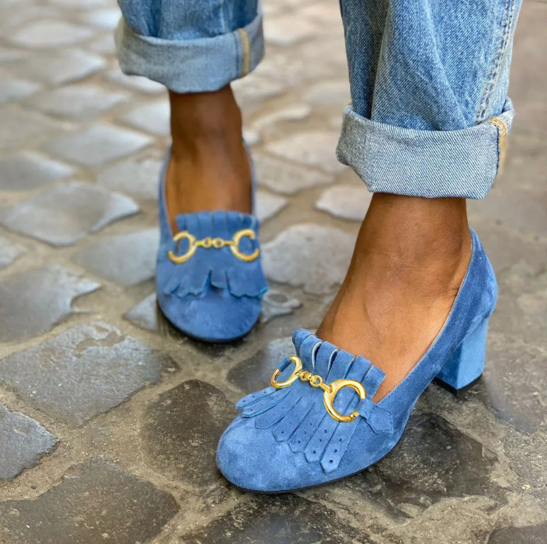 Suede Women's Spring And Autumn Round Toe Large Size Women's Shoes foto 2