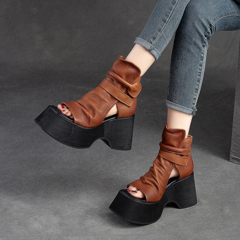 Fish-mouth Platform High-top Roman Womens Sandals foto 2