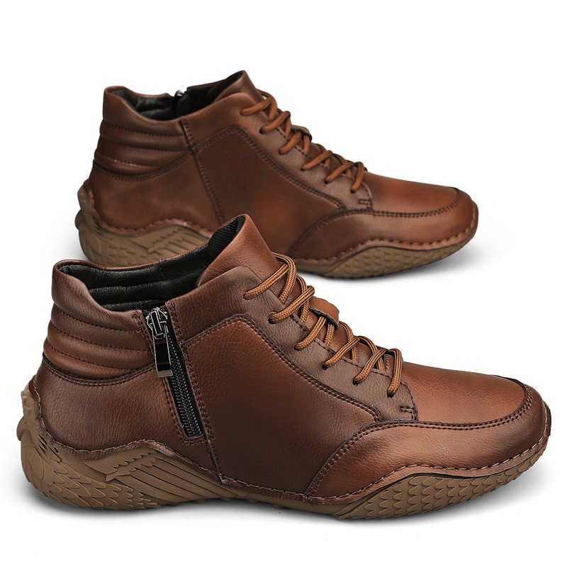 Martin Boots Trendy Genuine Leather Casual High-top Men's Fleece-lined foto 3