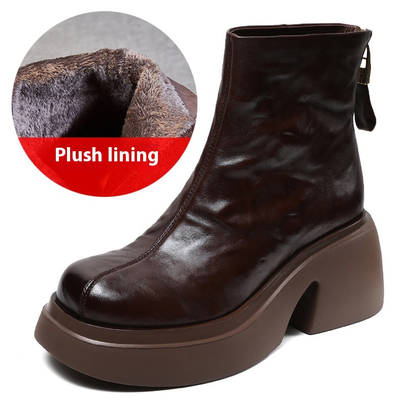 Autumn And Winter New Thick Bottom Chunky Heel Women's Ankle Boots foto 3