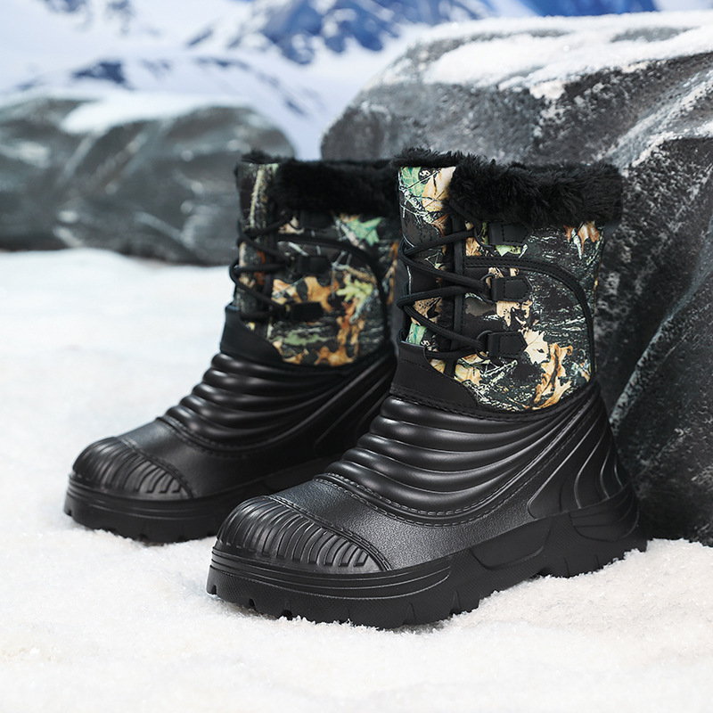 Mens Plus-Size Snow Boots With Fleece Lining For Extra Warmth And Thickness foto 5