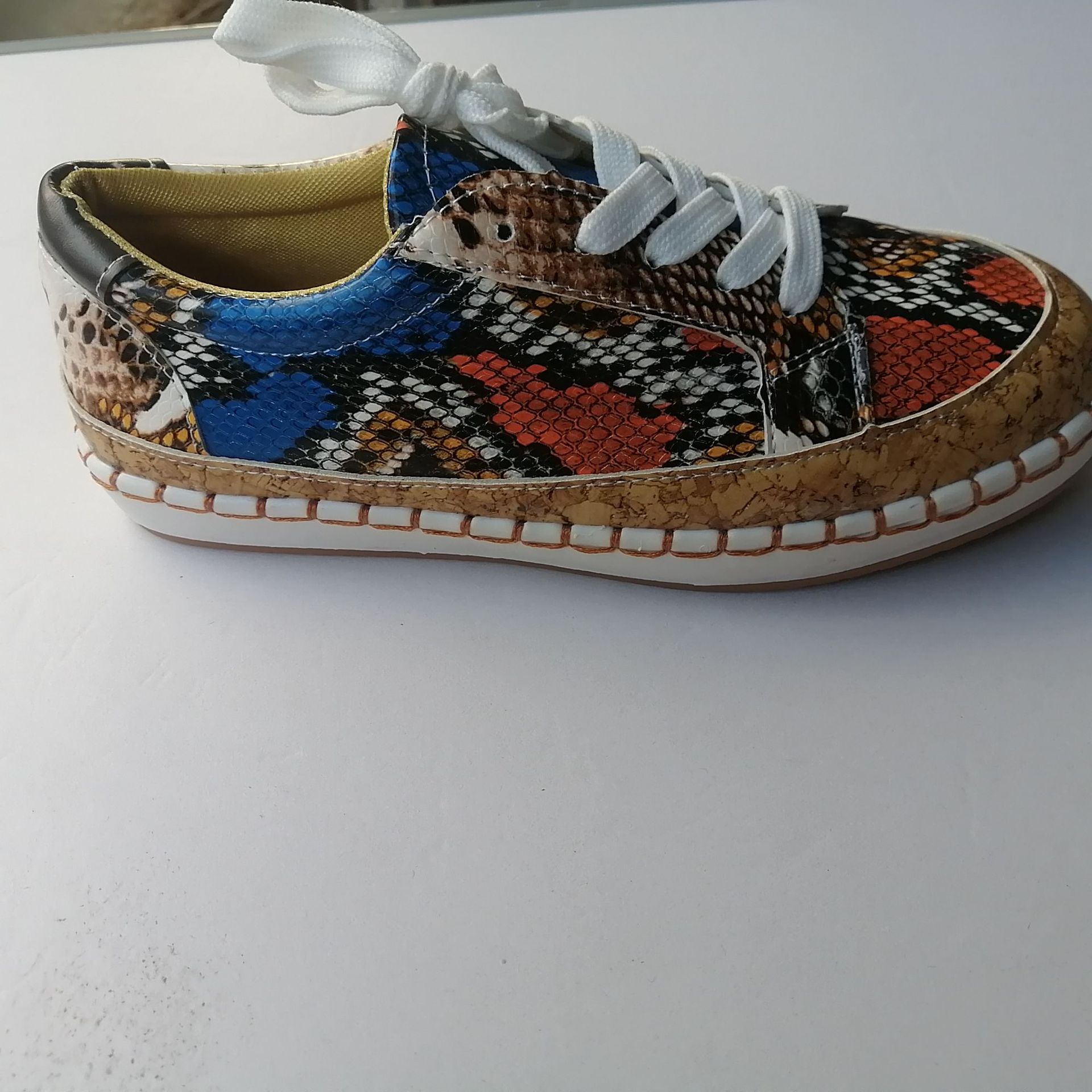 Plus-size Snake-print Chunky-soled Casual Shoes foto 5