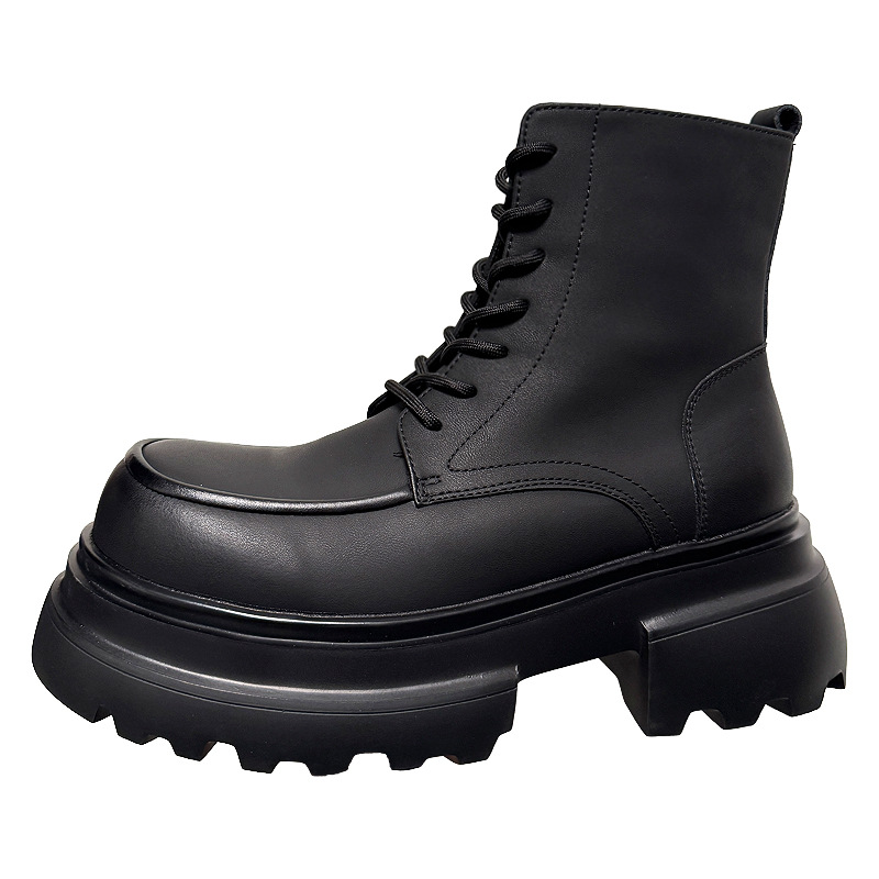 Height Increasing 7CM Lace-up Platform High-top Casual Martin Boots foto 3