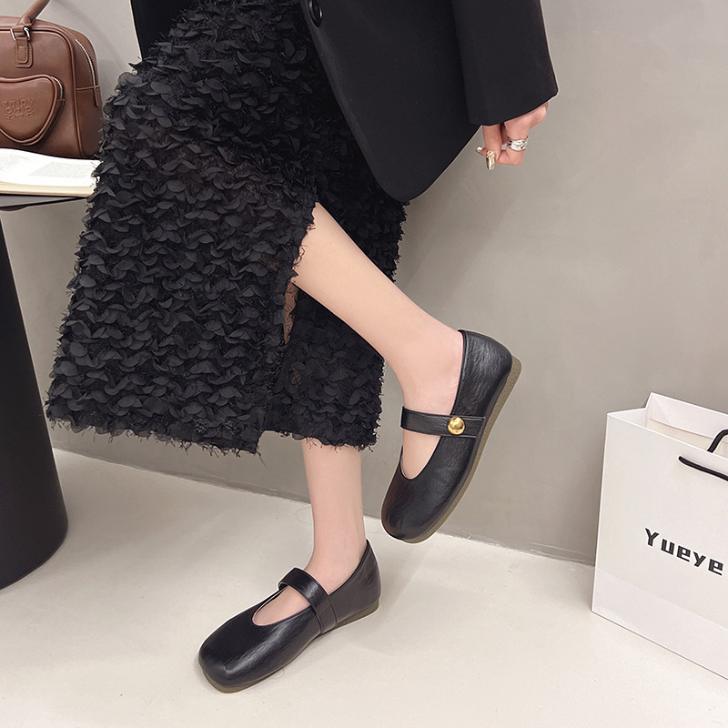 Women's Buckle Casual Leather Shoes Soft Bottom Pumps foto 3