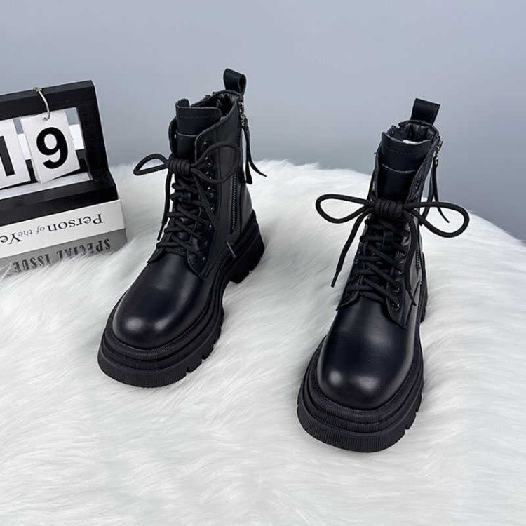 Women's Thick-soled British-style All-matching And Handsome Fashionable Leather Boots foto 2