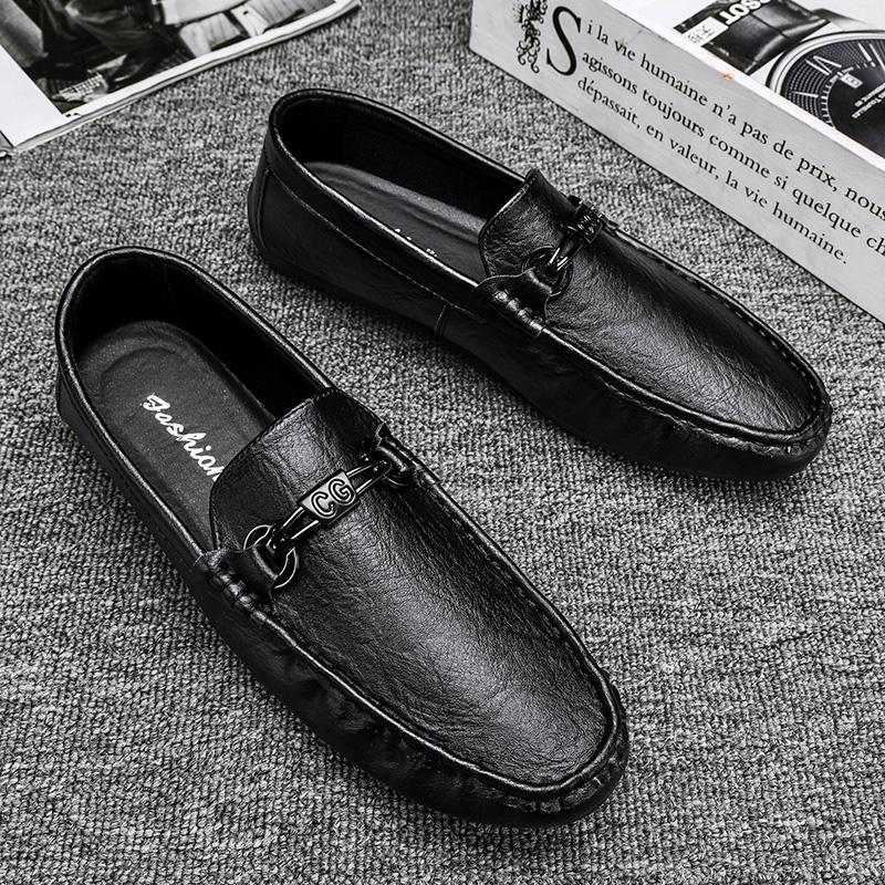 Mens Stylish Casual Slip-on Leather Shoes foto 4