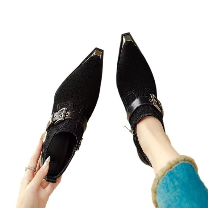 Retro-style Metallic Square-toe Chunky-heel Pumps foto 5