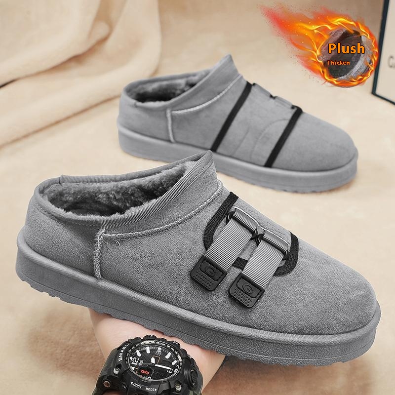 Winter Half Slippers Men's Shoes Fleece-lined Thick foto 5