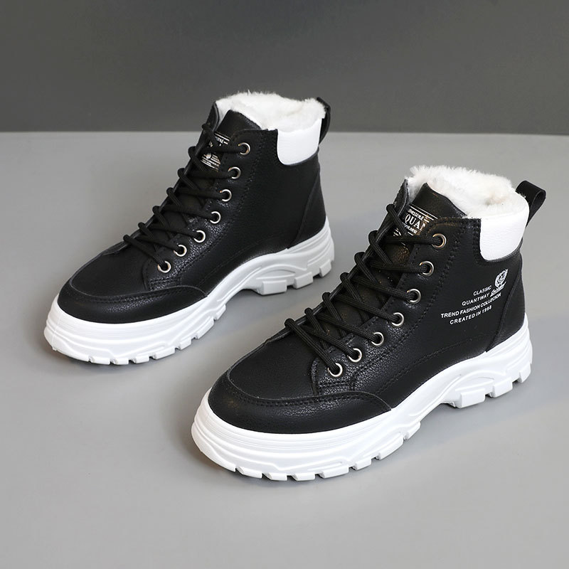 High-top Women's Shoes Cotton-padded Shoes With Velvet Warm foto 4