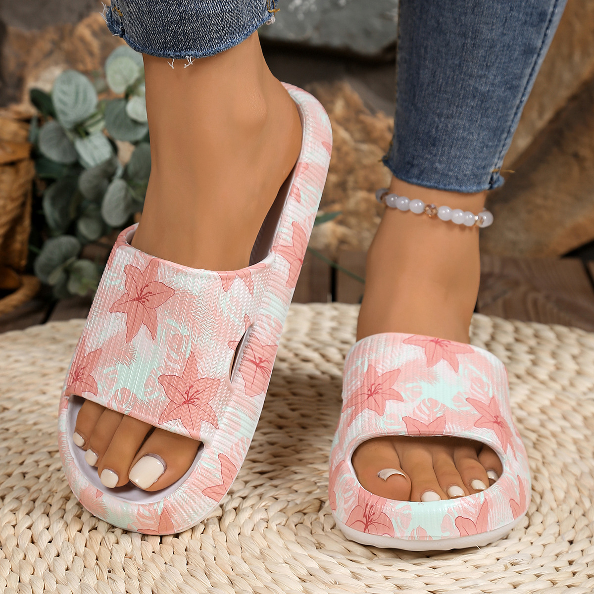 Summer Thick-soled Floral Printed Sandals foto 3