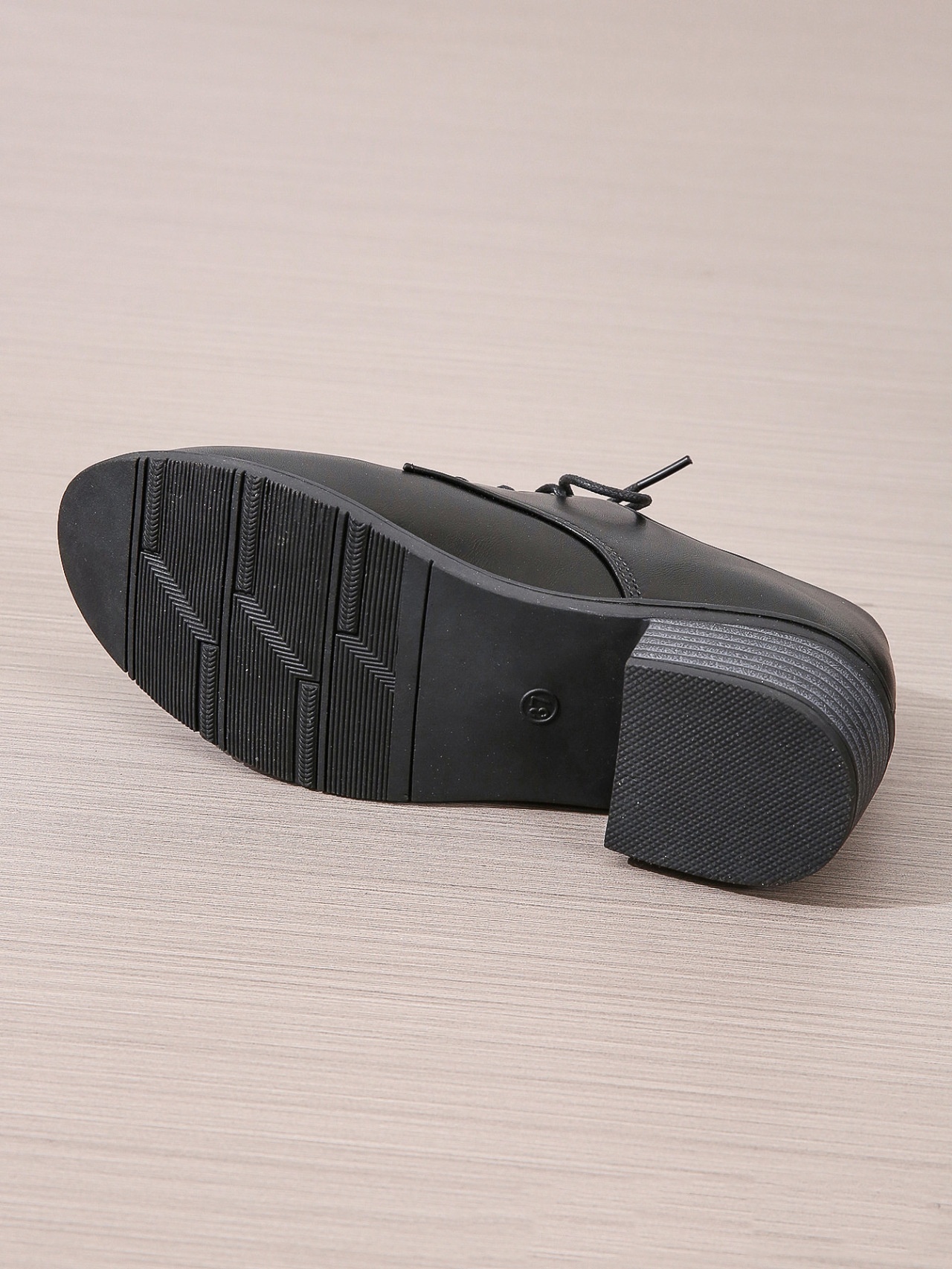 Work Black Professional Soft Sole Leather Thick Heel Women's Shoes foto 5