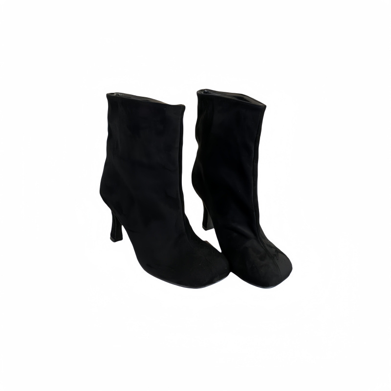 Simple Graceful Round Toe High Heel Booties foto 3