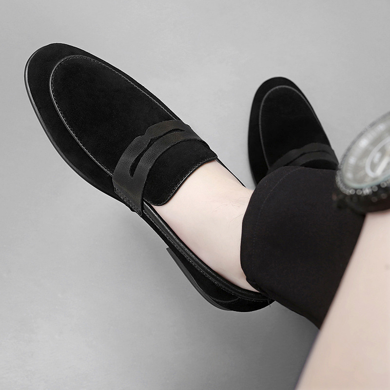 Korean Breathable Brogue Hair Stylist Pointed Men's Shoes foto 3