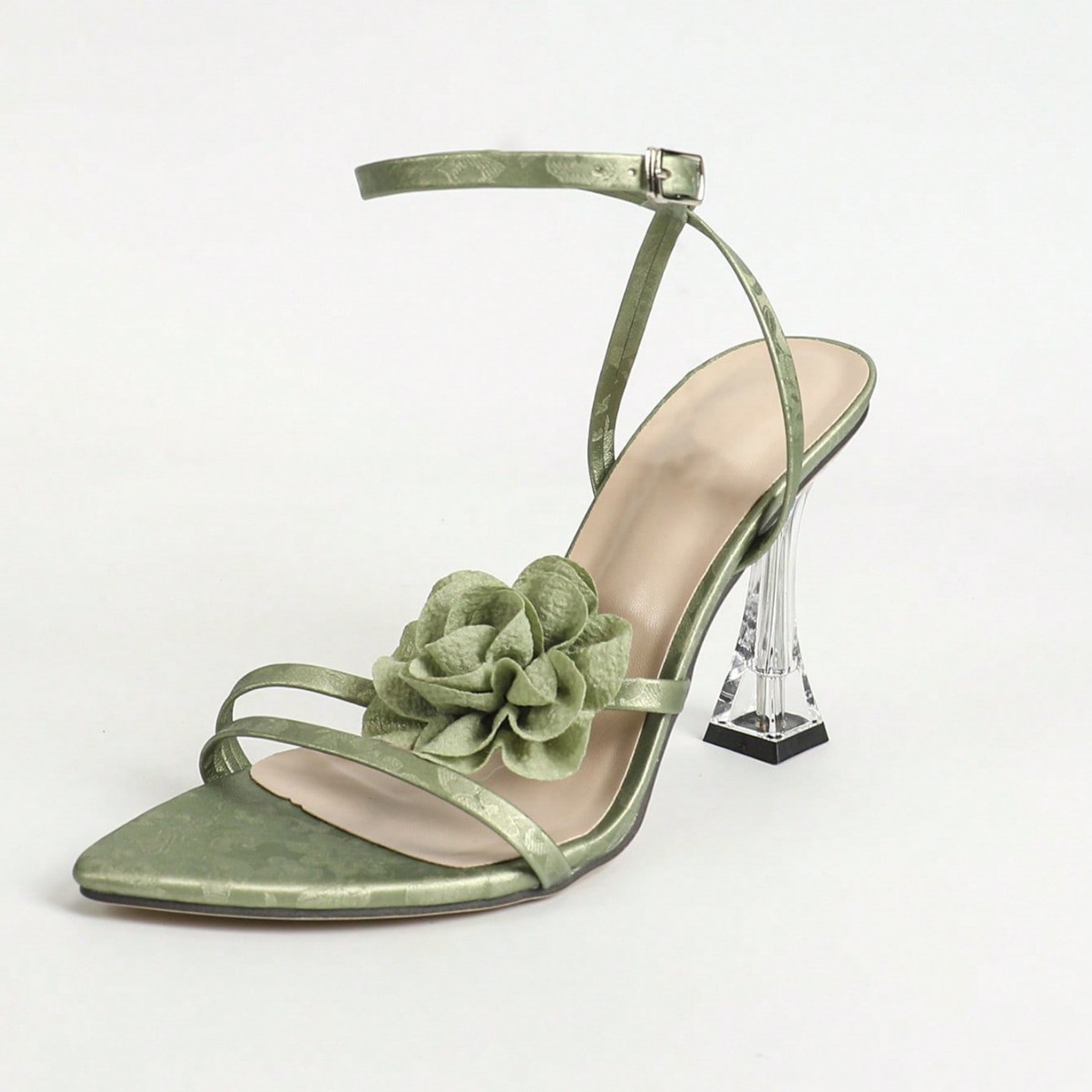 New Pointed Toe Stiletto Heel Flower Decoration Fashion Back Tied Sandals foto 3