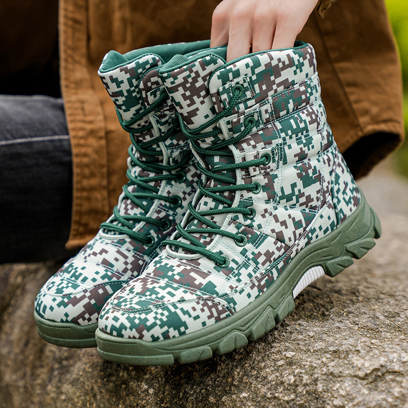 Fleece Lined Warm Plus Size Camouflage Hiking Boots With Thick Solesperfect For Outdoor And Snowy Conditions foto 2