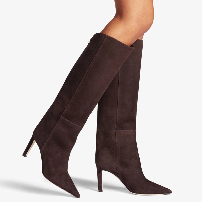 Simple European And American Style Fashion Catwalk Pointed-toe Stiletto Straight Boots foto 3