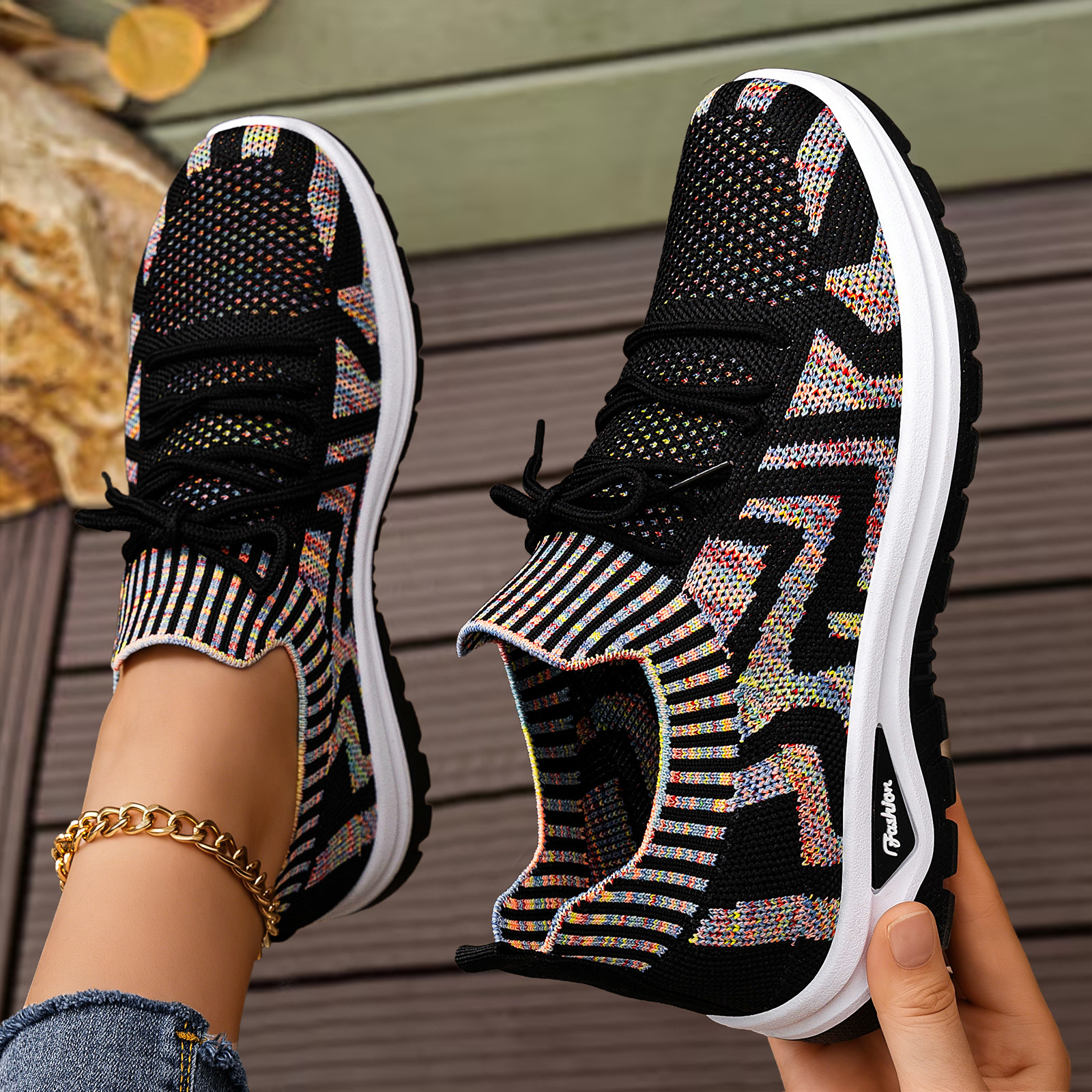 Breathable, Comfortable, Sporty, Color-block Casual Shoes foto 3
