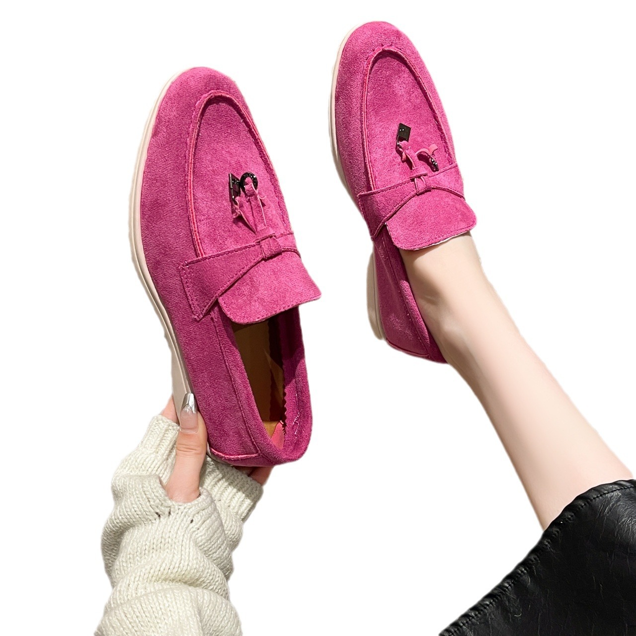 Plus Size Soft Bottom Slip-on European And American Leisure Round Toe Flat Shoes foto 2