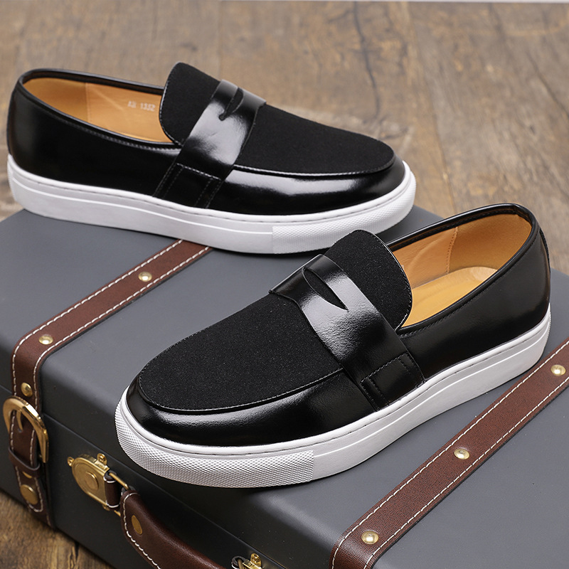 Korean Style Trendy Thick-soled Men's British Style Casual Leather Shoes foto 2