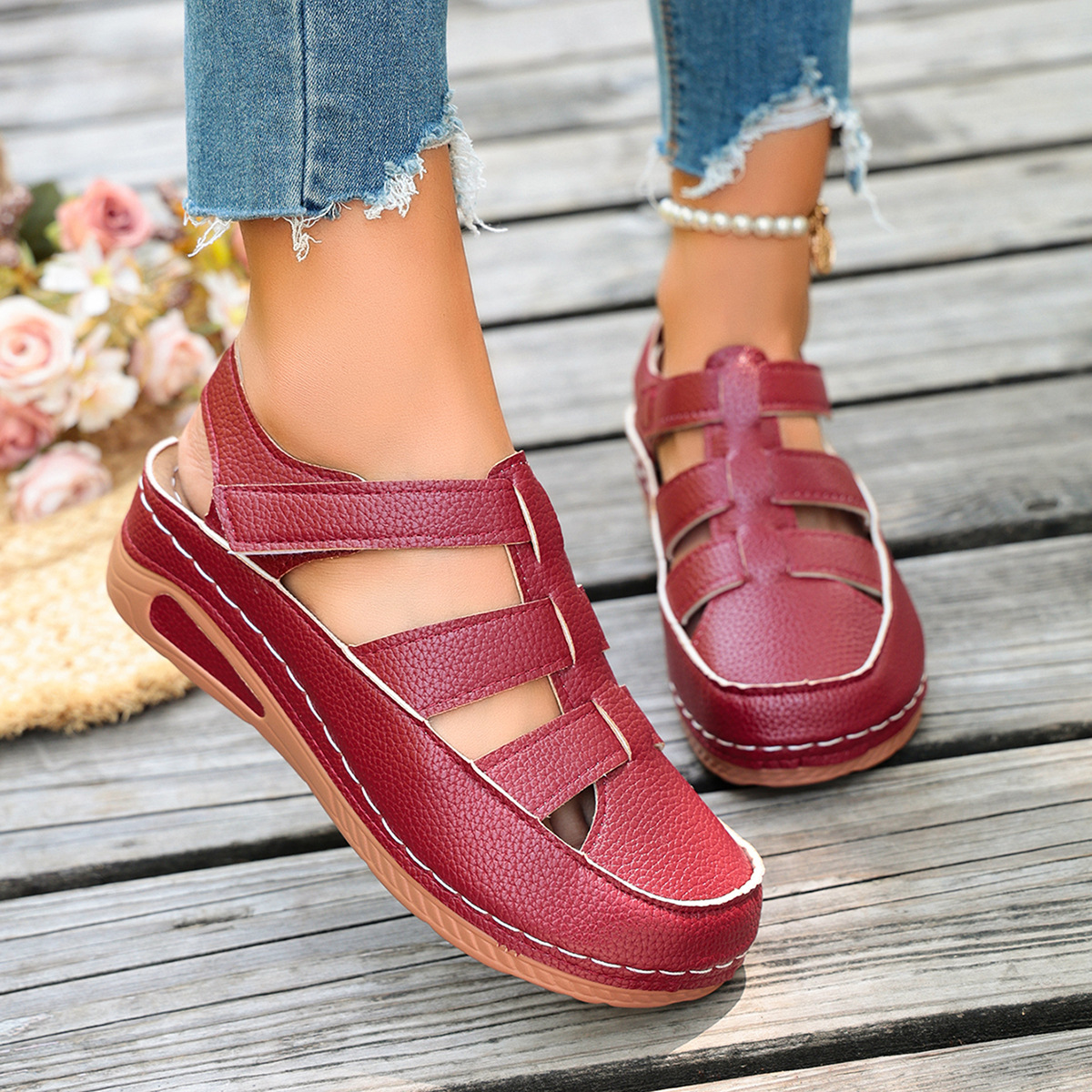 Wedge-heel Comfortable And Breathable Roman-style Shoes foto 5