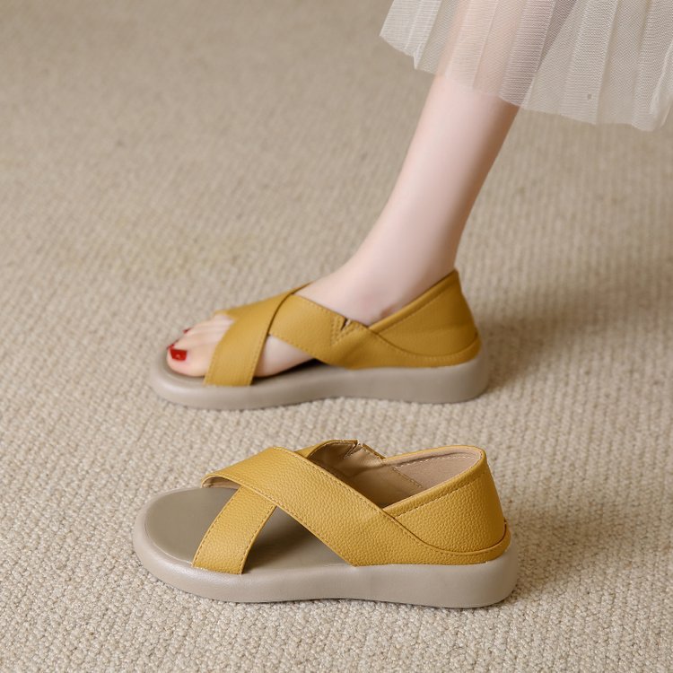 Beach Flat Sandals Outdoor Open-toe Cutout Peep-toe Sandals For Women foto 5