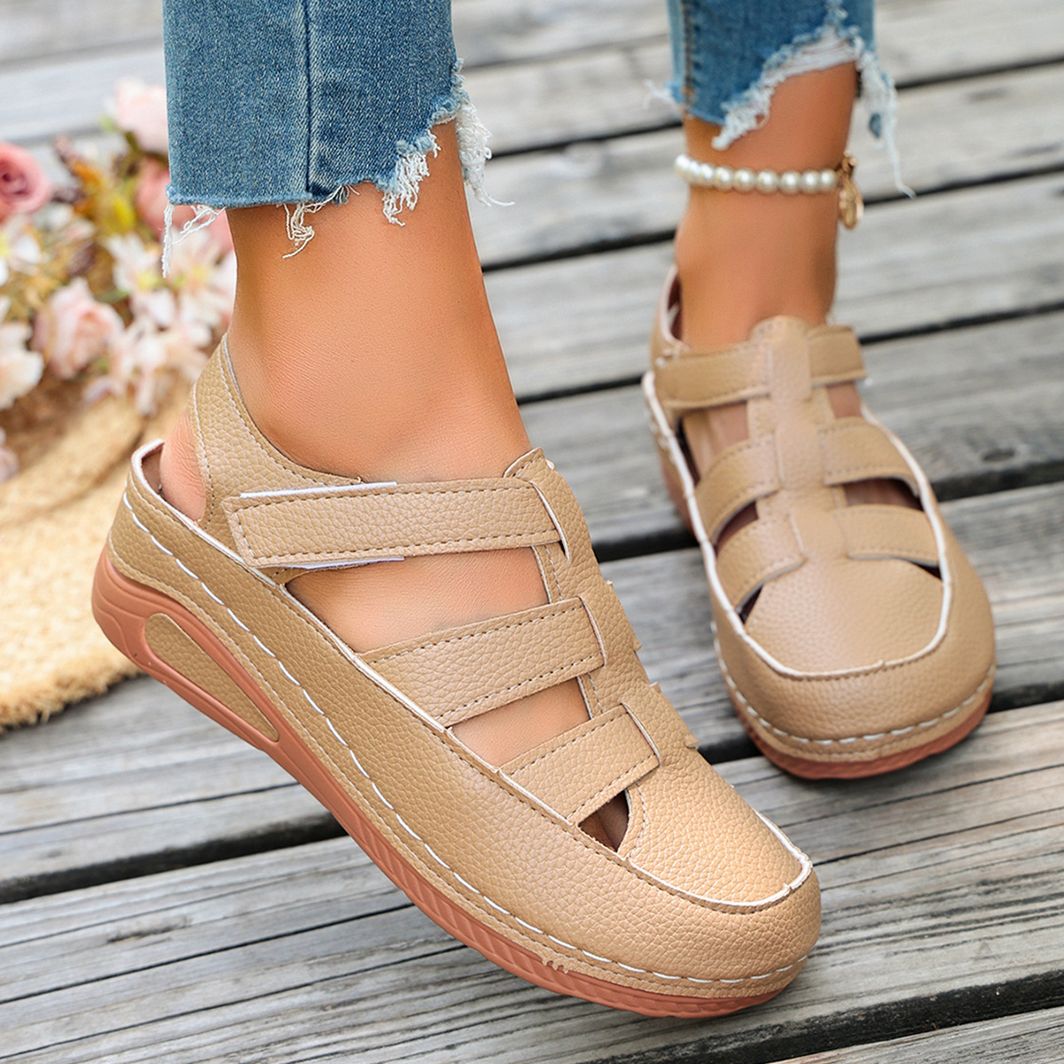 Wedge-heel Comfortable And Breathable Roman-style Shoes foto 3