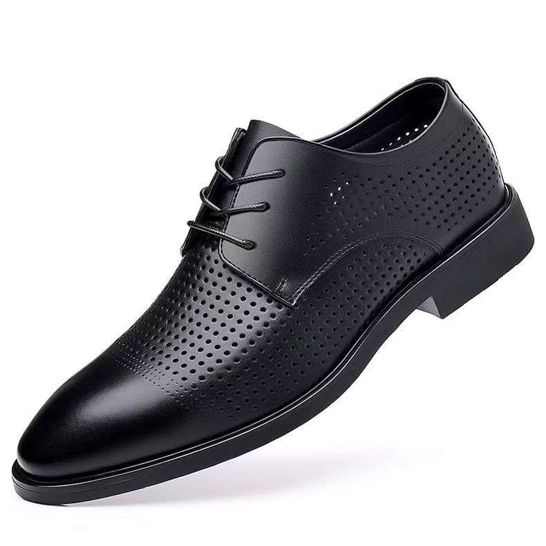 Summer Hollow Plastic British Casual Business Wear Leather Shoes Height Increasing Insole foto 5