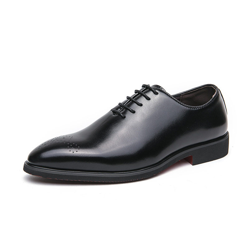 Casual Fashion Simple Lace-up Trendy Business Formal Wear Leather Shoes foto 3