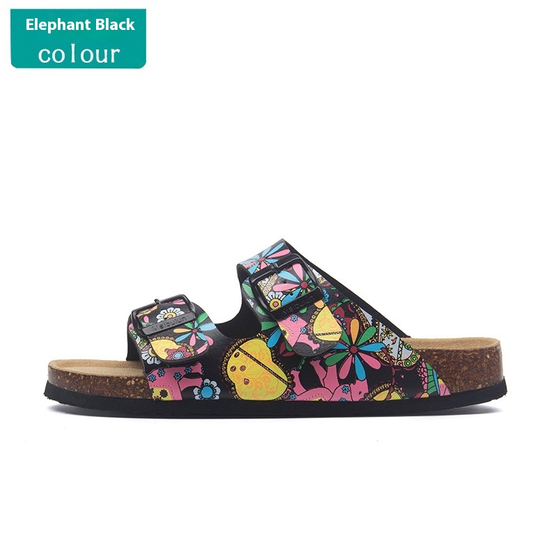 Buckle Flat Cork Slippers Summer Same Beach Buckle Sandals foto 2